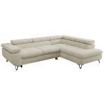 Narożnik PABLO L - strona prawa - kremowy, szenil grubo tkany - Topper Visco