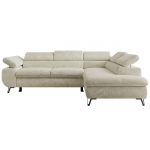 Narożnik PABLO L - strona prawa - kremowy, szenil grubo tkany - Topper Visco