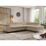 Narożnik PABLO L - strona prawa - beżowy, szenil grubo tkany - Topper Visco