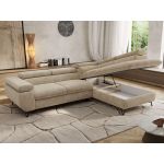 Narożnik PABLO L - strona prawa - beżowy, szenil grubo tkany - Topper Visco