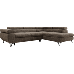 Narożnik PABLO L - strona prawa - brązowy, szenil grubo tkany - Topper Visco