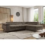 Narożnik PABLO L - strona prawa - brązowy, szenil grubo tkany - Topper Visco