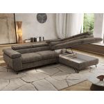 Narożnik PABLO L - strona prawa - brązowy, szenil grubo tkany - Topper Visco