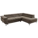 Narożnik PABLO L - strona prawa - brązowy, szenil grubo tkany - Topper Visco