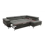 Narożnik PABLO L - strona prawa - szary, szenil grubo tkany - Topper Visco