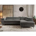 Narożnik PABLO L - strona prawa - szary, szenil grubo tkany - Topper Visco