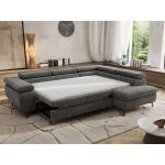 Narożnik PABLO L - strona prawa - szary, szenil grubo tkany - Topper Visco