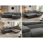 Narożnik PABLO L - strona prawa - szary, szenil grubo tkany - Topper Visco