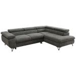 Narożnik PABLO L - strona prawa - szary, szenil grubo tkany - Topper Visco