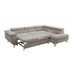 Narożnik PABLO L - strona prawa - jasnoszary, szenil grubo tkany - Topper Visco