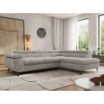 Narożnik PABLO L - strona prawa - jasnoszary, szenil grubo tkany - Topper Visco