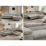 Narożnik PABLO L - strona prawa - jasnoszary, szenil grubo tkany - Topper Visco