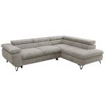 Narożnik PABLO L - strona prawa - jasnoszary, szenil grubo tkany - Topper Visco