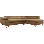 Narożnik PABLO L - strona prawa - jasnobrązowy, szenil grubo tkany - Topper Visco