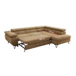 Narożnik PABLO L - strona prawa - jasnobrązowy, szenil grubo tkany - Topper Visco