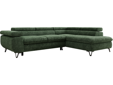 Narożnik PABLO L - strona prawa - ciemnozielony, szenil grubo tkany - Topper Visco