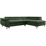 Narożnik PABLO L - strona prawa - ciemnozielony, szenil grubo tkany - Topper Visco