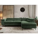 Narożnik PABLO L - strona prawa - ciemnozielony, szenil grubo tkany - Topper Visco