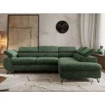 Narożnik PABLO L - strona prawa - ciemnozielony, szenil grubo tkany - Topper Visco