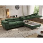 Narożnik PABLO L - strona prawa - ciemnozielony, szenil grubo tkany - Topper Visco