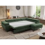 Narożnik PABLO L - strona prawa - ciemnozielony, szenil grubo tkany - Topper Visco