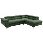 Narożnik PABLO L - strona prawa - ciemnozielony, szenil grubo tkany - Topper Visco