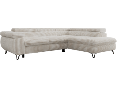 Narożnik PABLO L - strona prawa - beżowy, sztruks - Topper Visco