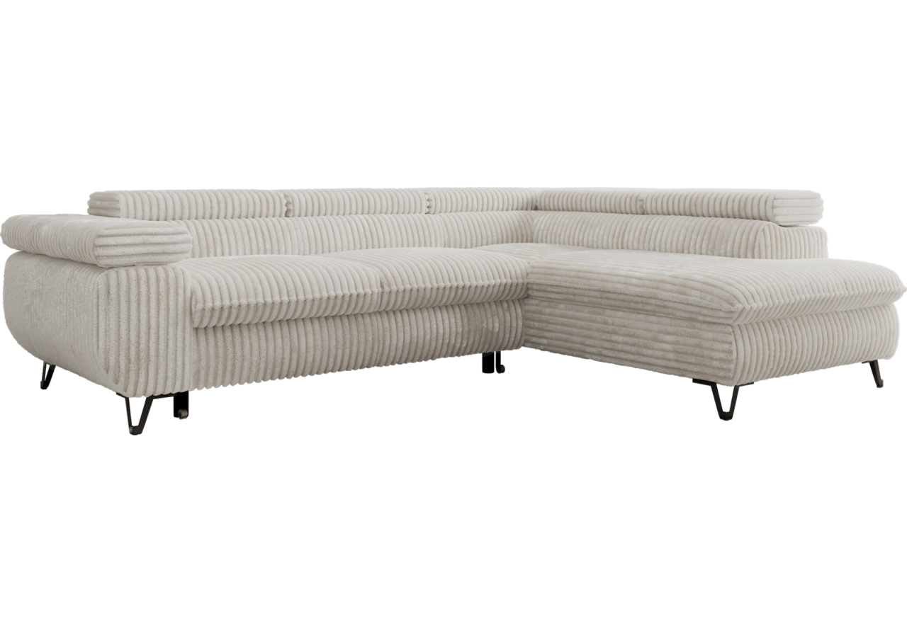 Narożnik PABLO L - strona prawa - beżowy, sztruks - Topper Visco