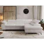 Narożnik PABLO L - strona prawa - beżowy, sztruks - Topper Visco