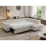 Narożnik PABLO L - strona prawa - beżowy, sztruks - Topper Visco