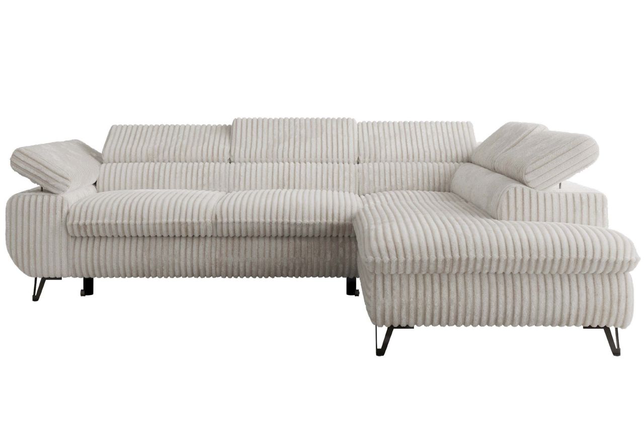 Narożnik PABLO L - strona prawa - beżowy, sztruks - Topper Visco