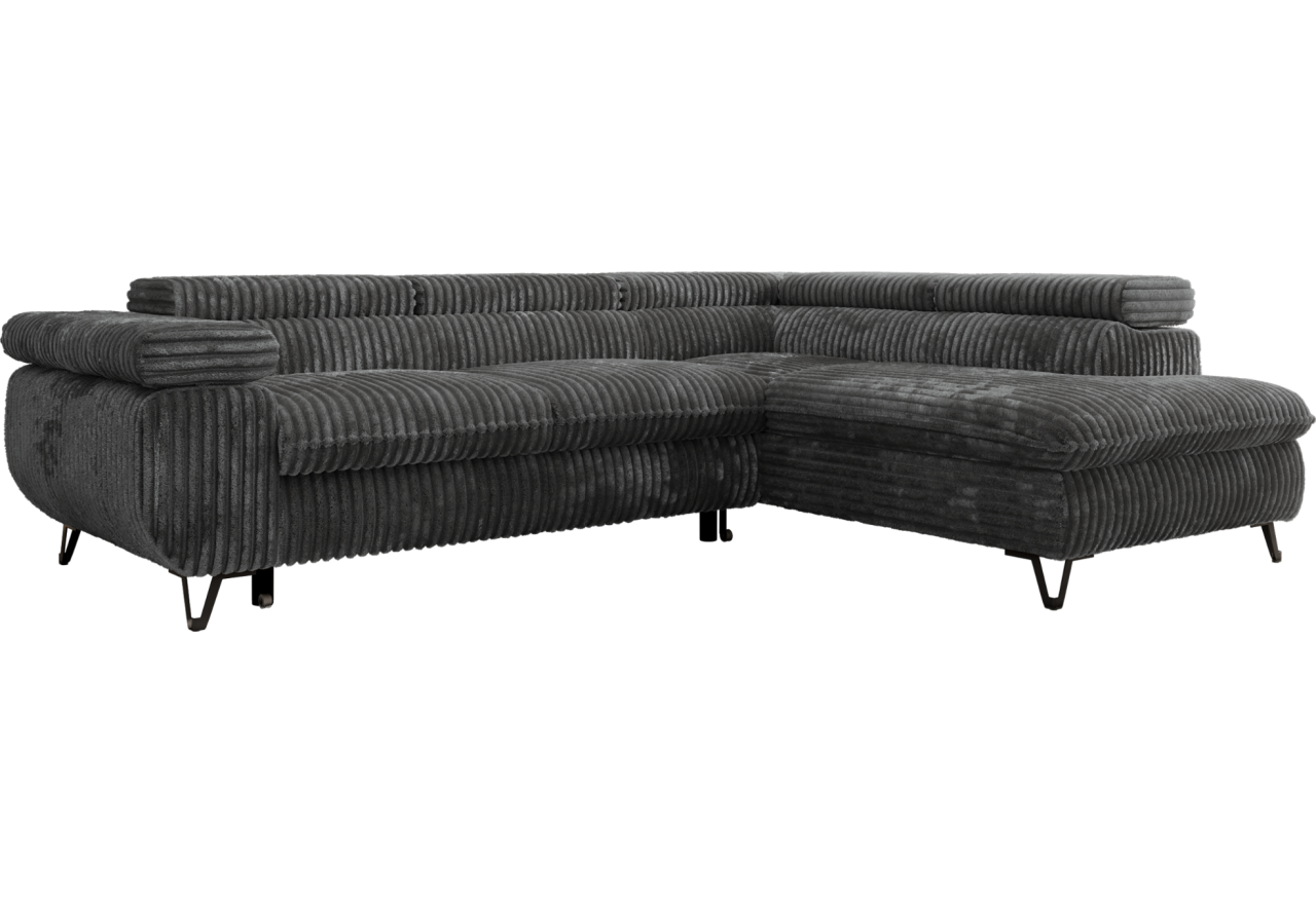 Narożnik PABLO L - strona prawa - szary, sztruks - Topper Visco