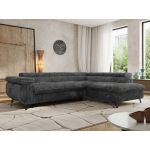 Narożnik PABLO L - strona prawa - szary, sztruks - Topper Visco