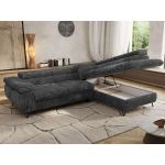 Narożnik PABLO L - strona prawa - szary, sztruks - Topper Visco