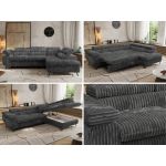 Narożnik PABLO L - strona prawa - szary, sztruks - Topper Visco