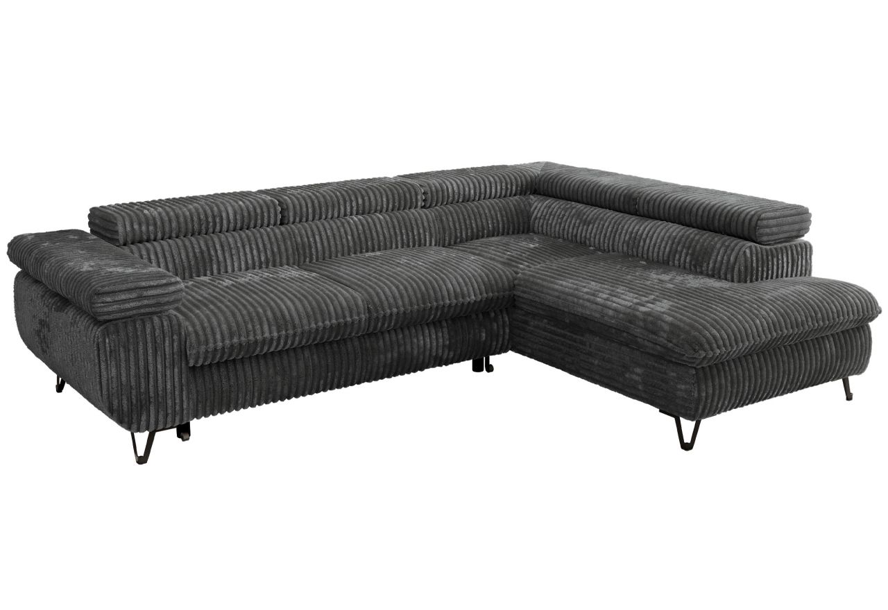 Narożnik PABLO L - strona prawa - szary, sztruks - Topper Visco