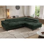 Narożnik PABLO L - strona prawa - ciemnozielony, sztruks - Topper Visco