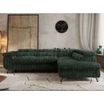 Narożnik PABLO L - strona prawa - ciemnozielony, sztruks - Topper Visco