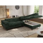 Narożnik PABLO L - strona prawa - ciemnozielony, sztruks - Topper Visco