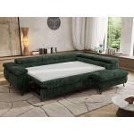 Narożnik PABLO L - strona prawa - ciemnozielony, sztruks - Topper Visco