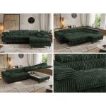 Narożnik PABLO L - strona prawa - ciemnozielony, sztruks - Topper Visco