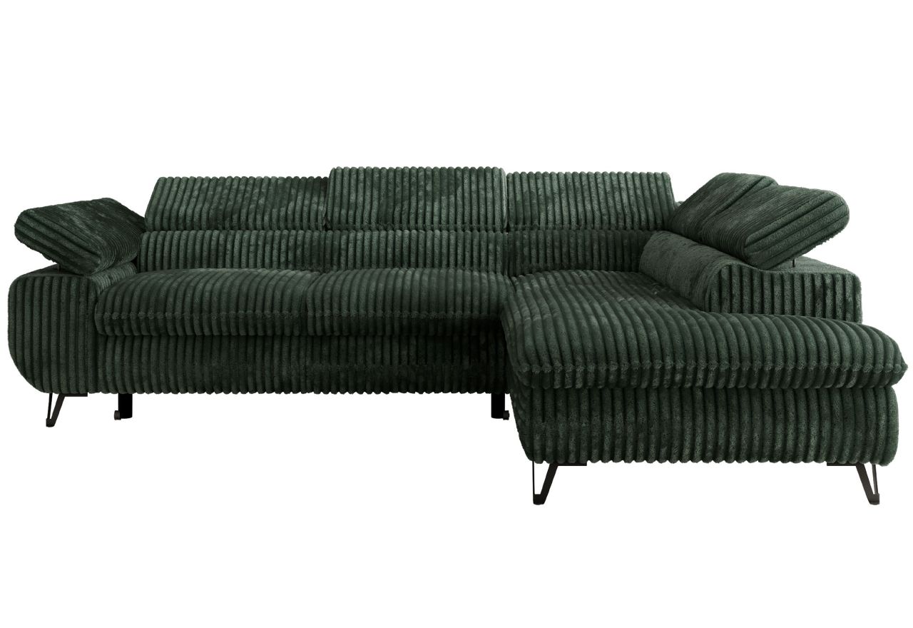 Narożnik PABLO L - strona prawa - ciemnozielony, sztruks - Topper Visco