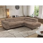 Narożnik PABLO L - strona prawa - brązowy, sztruks - Topper Visco