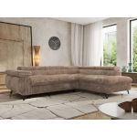 Narożnik PABLO L - strona prawa - brązowy, sztruks - Topper Visco