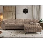 Narożnik PABLO L - strona prawa - brązowy, sztruks - Topper Visco