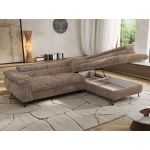 Narożnik PABLO L - strona prawa - brązowy, sztruks - Topper Visco