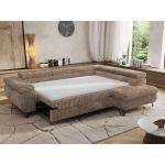 Narożnik PABLO L - strona prawa - brązowy, sztruks - Topper Visco