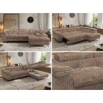 Narożnik PABLO L - strona prawa - brązowy, sztruks - Topper Visco