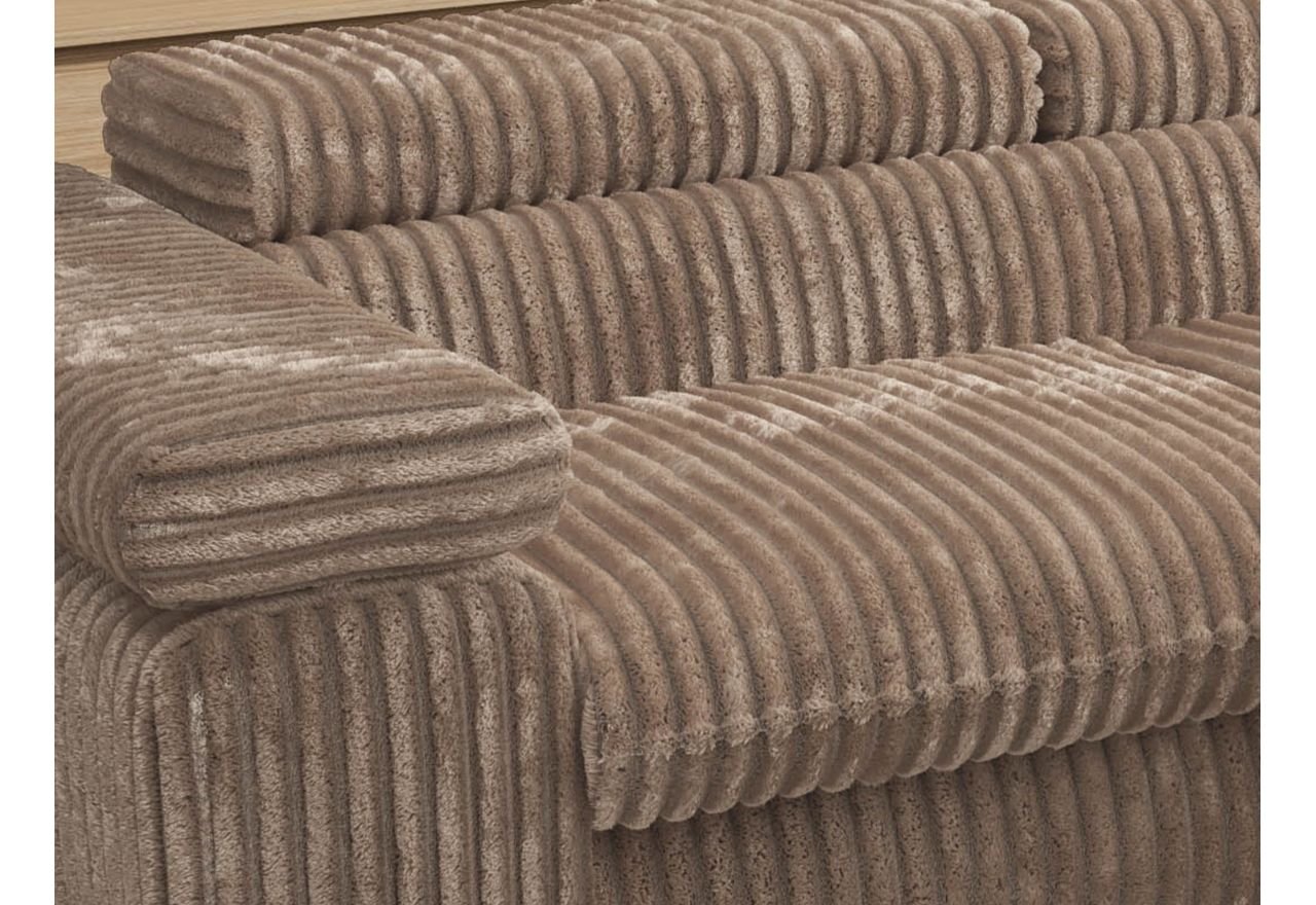 Narożnik PABLO L - strona prawa - brązowy, sztruks - Topper Visco