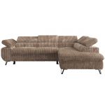 Narożnik PABLO L - strona prawa - brązowy, sztruks - Topper Visco